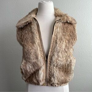 Vintage Reversible Tan Rabbit Fur Vest